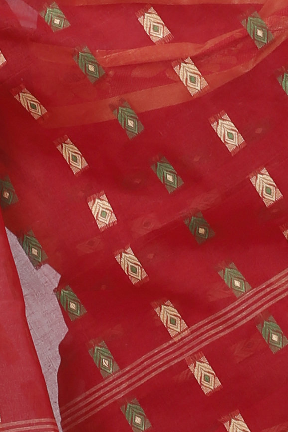 Red Pure Cotton Udaya Tant Saree (1148)